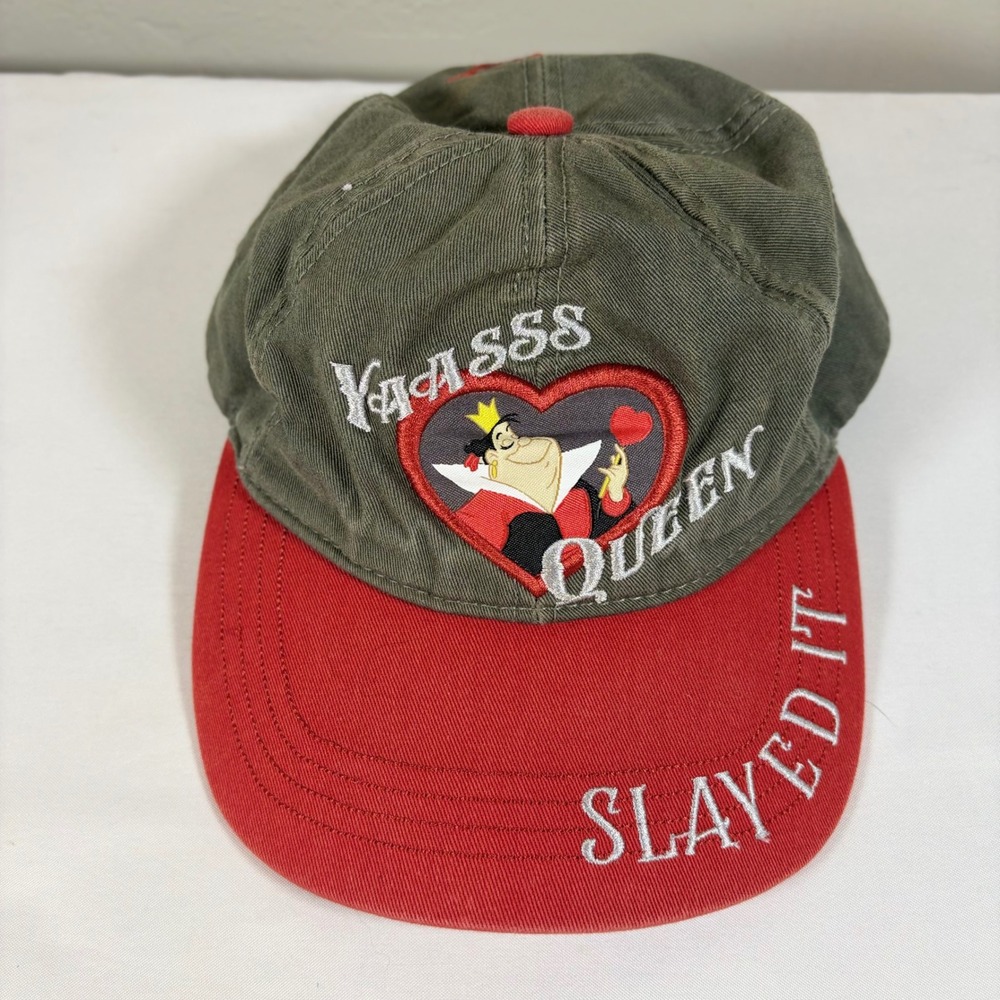 Disney Parks Queen of Hearts Hat Yaasss Queen Slayed It Cap Two Tone Whimsigoth